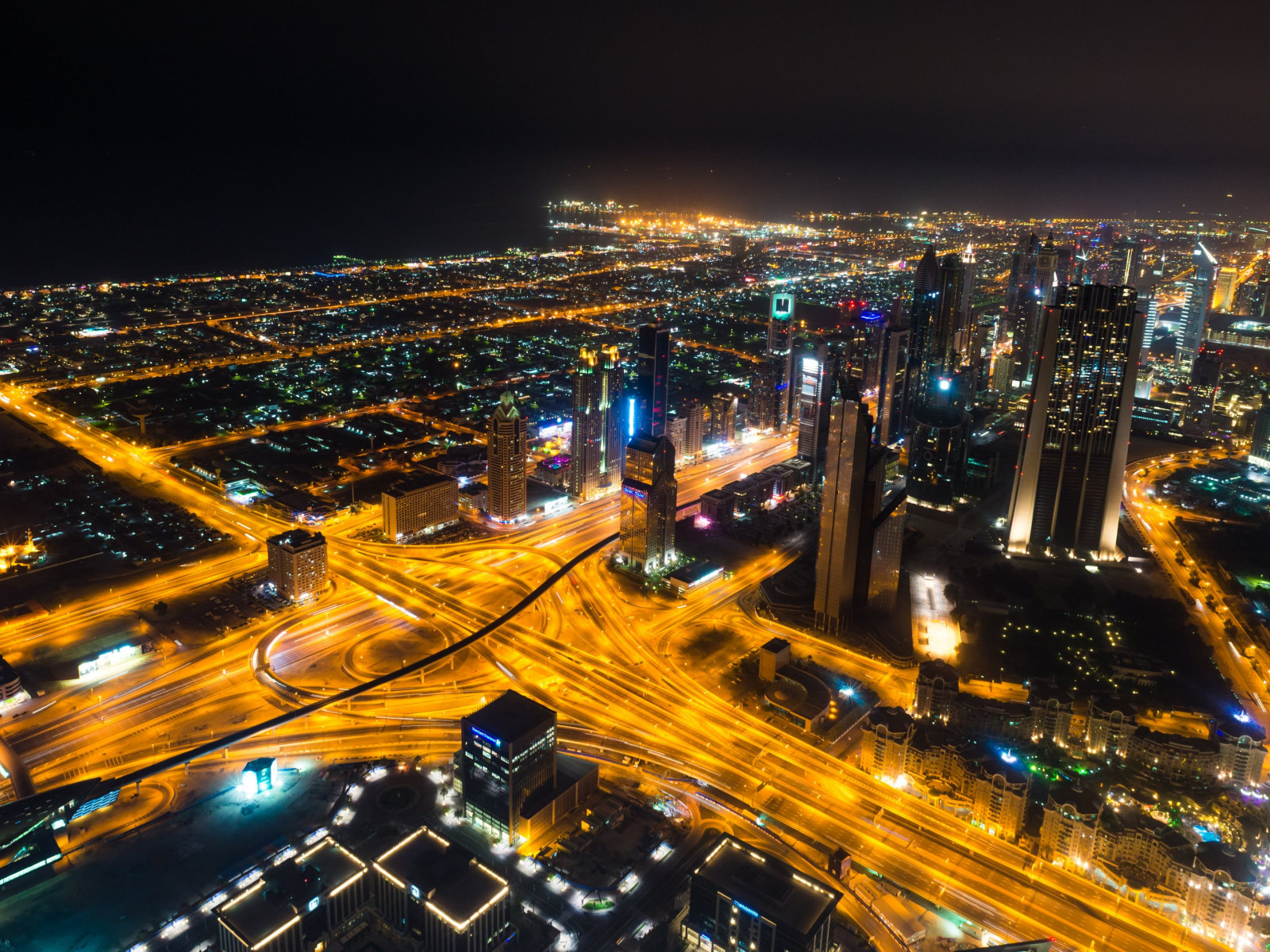 Dubai landscape by night wallpaper 1600x1200