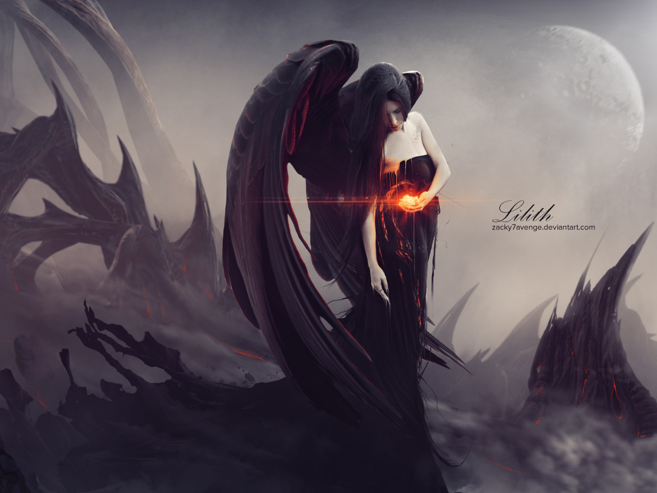 Digital art: Lilith wallpaper 1280x960