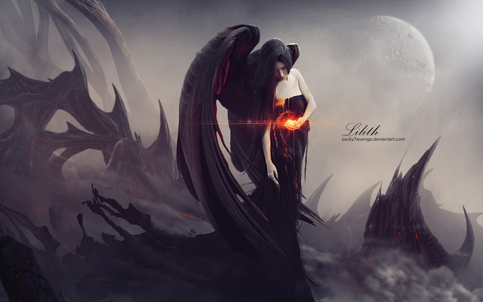 Digital art: Lilith wallpaper 1680x1050
