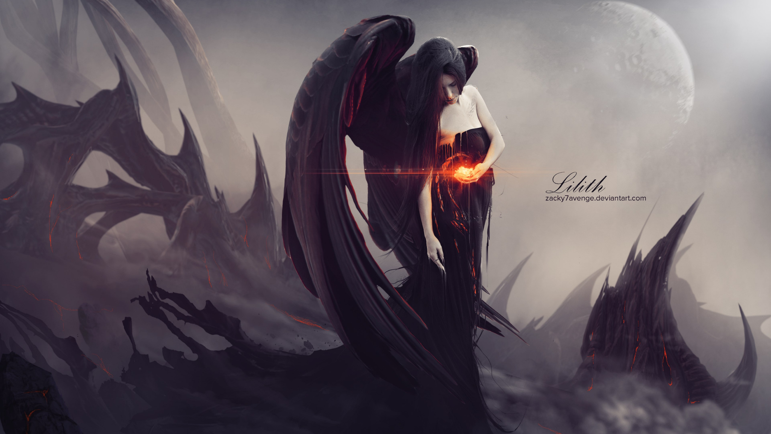 Digital art: Lilith wallpaper 2560x1440