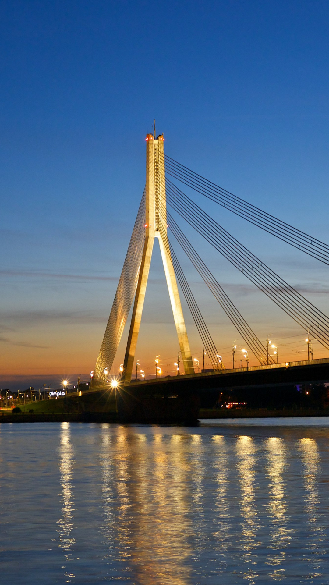 Bridge at sunset from Riga wallpaper 1080x1920