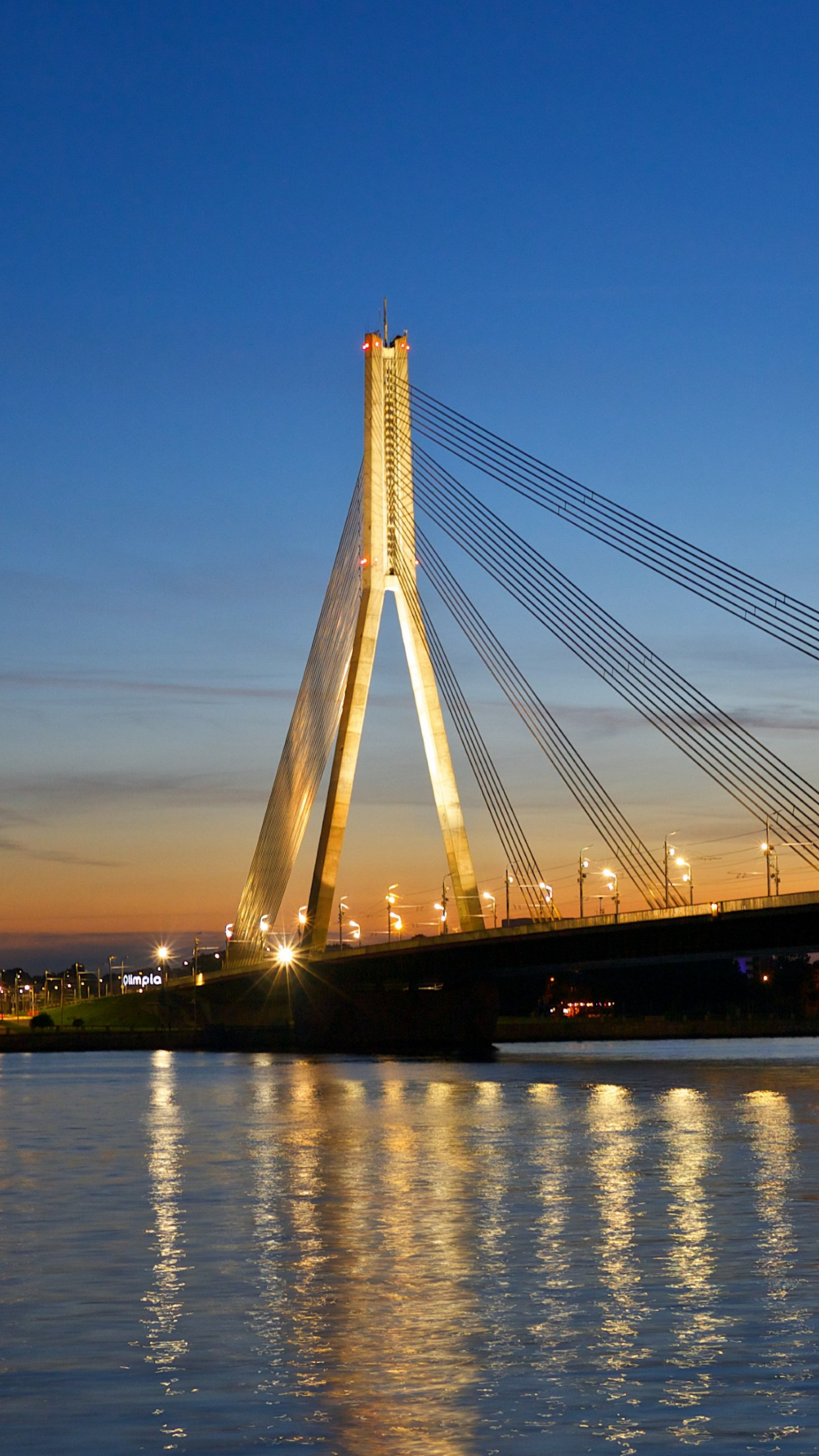 Bridge at sunset from Riga wallpaper 1242x2208