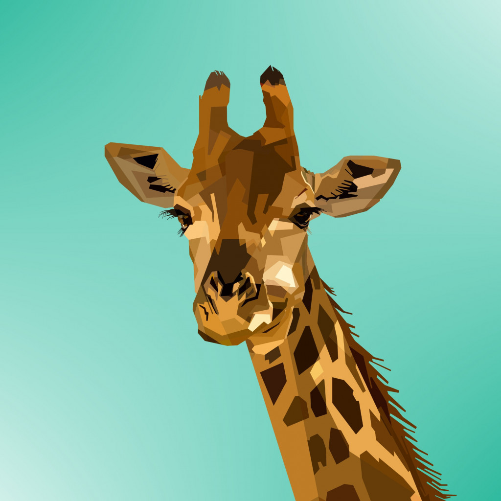 Digital drawing of a giraffe wallpaper 1024x1024