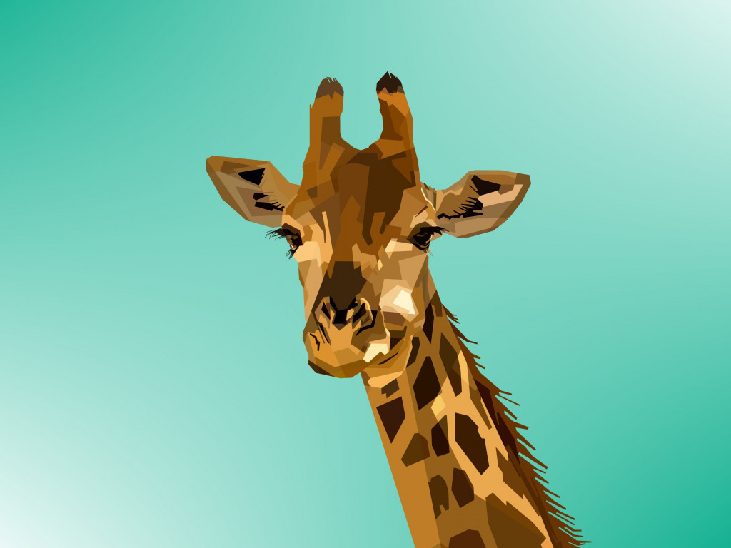 Digital drawing of a giraffe wallpaper 1024x768