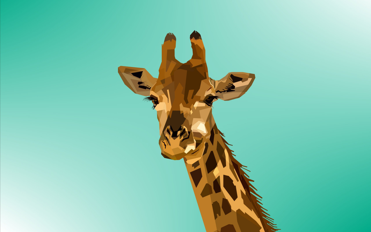 Digital drawing of a giraffe wallpaper 1280x800
