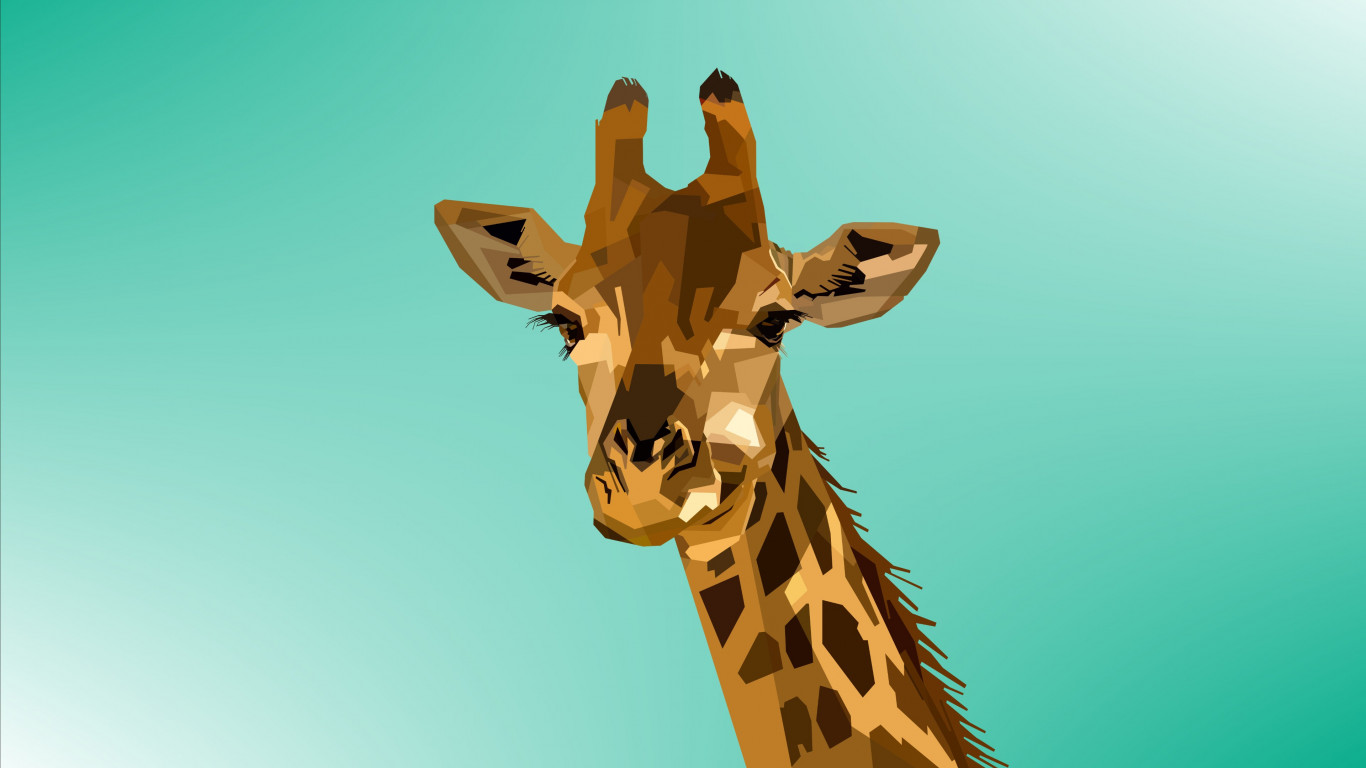 Digital drawing of a giraffe wallpaper 1366x768