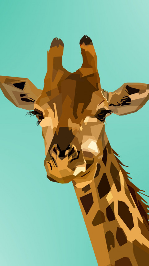 Digital drawing of a giraffe wallpaper 480x854
