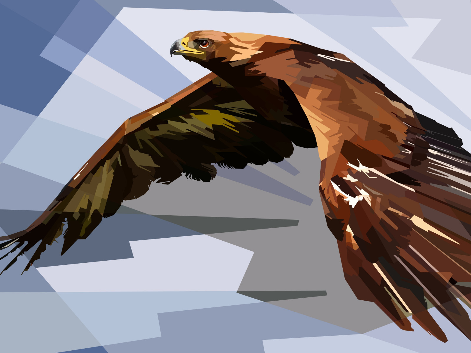 Digital drawing of an eagle wallpaper 1600x1200