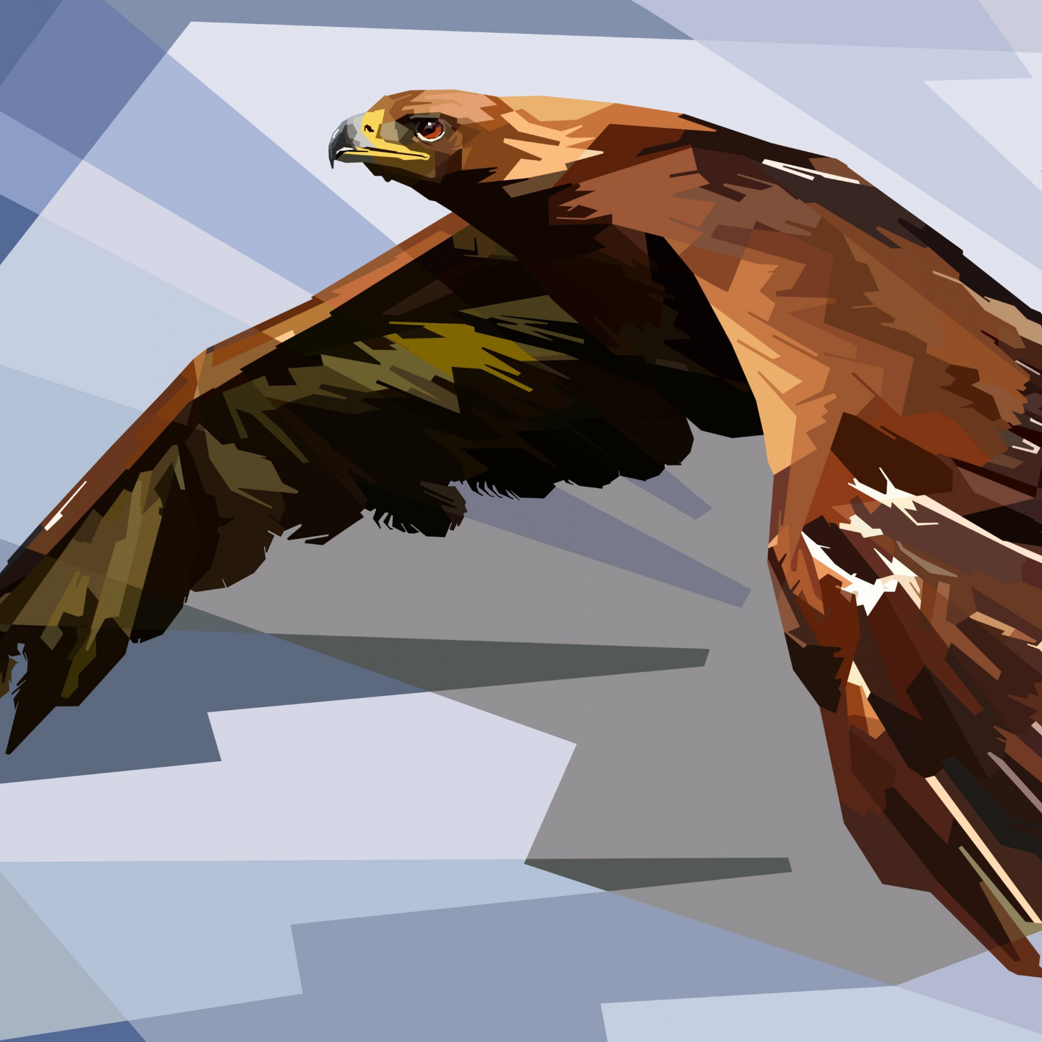 Digital drawing of an eagle wallpaper 2048x2048