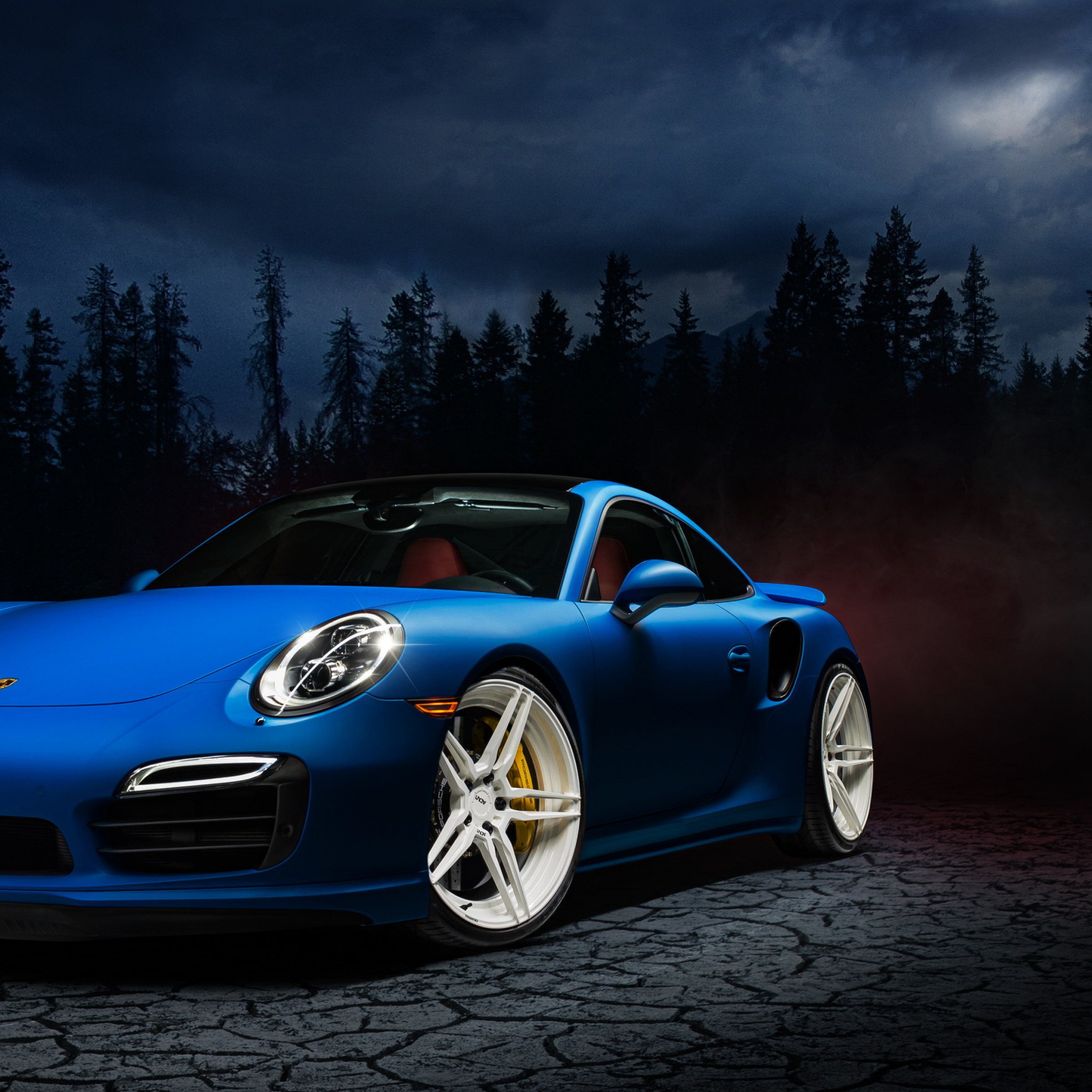 Porsche 911 blue wallpaper 2048x2048