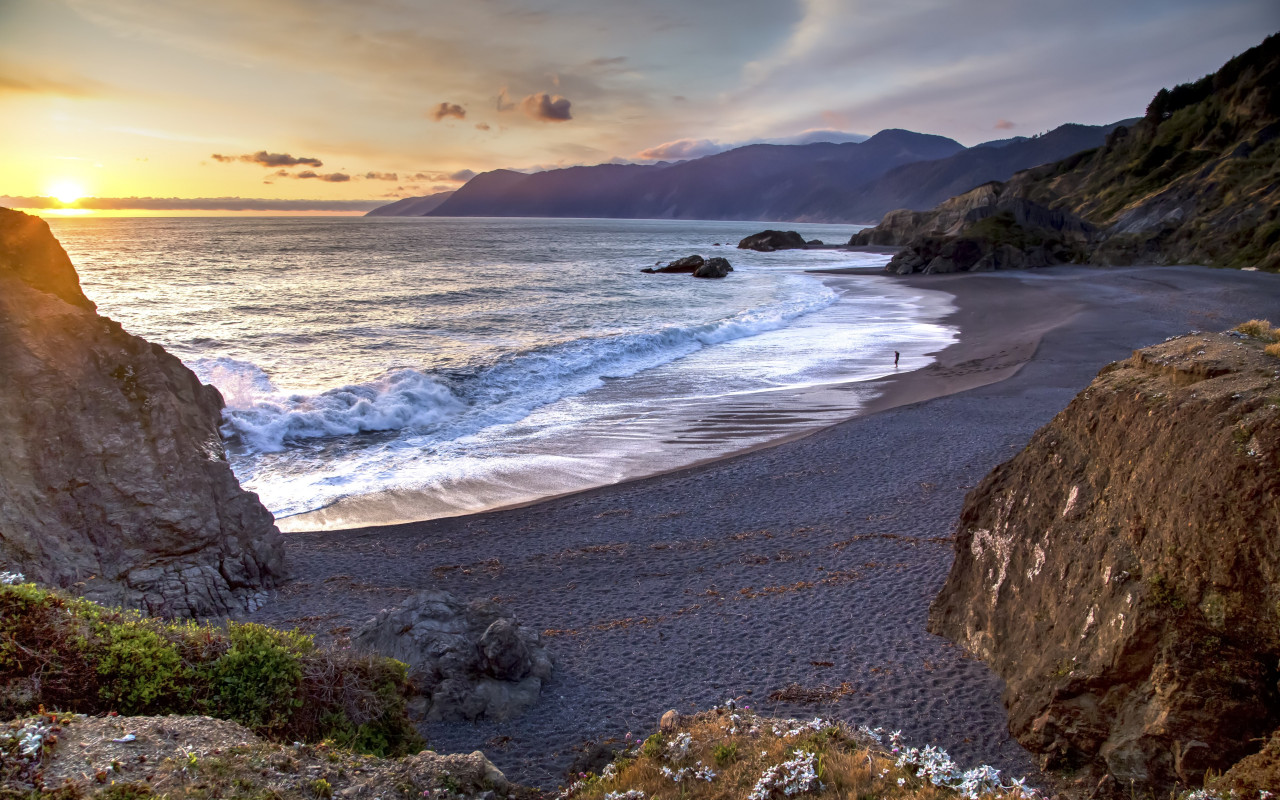 Sunset from Humboldt Coast wallpaper 1280x800