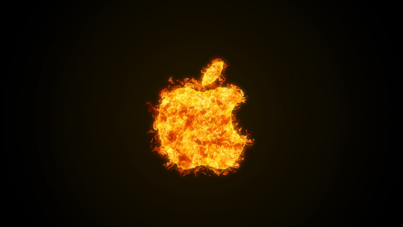 Apple fire wallpaper 1366x768