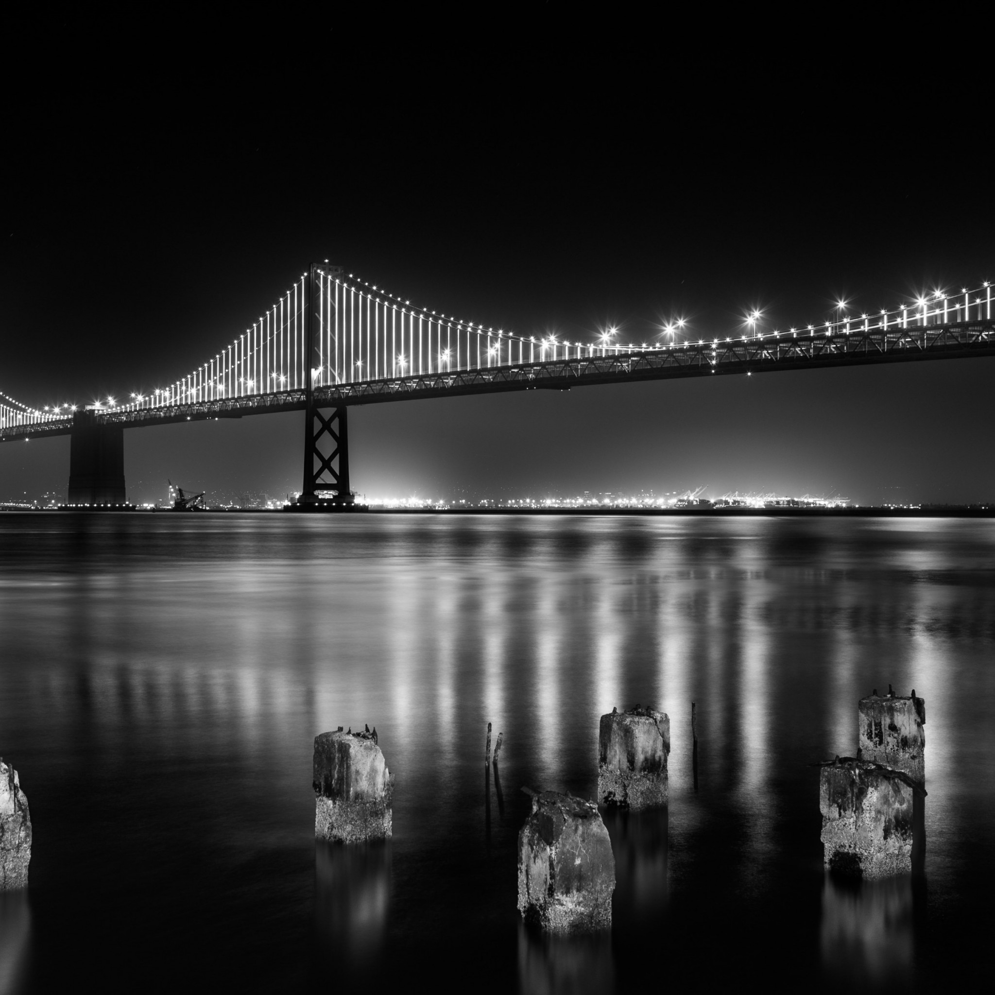 Bay bridge from San Francisco wallpaper 2048x2048