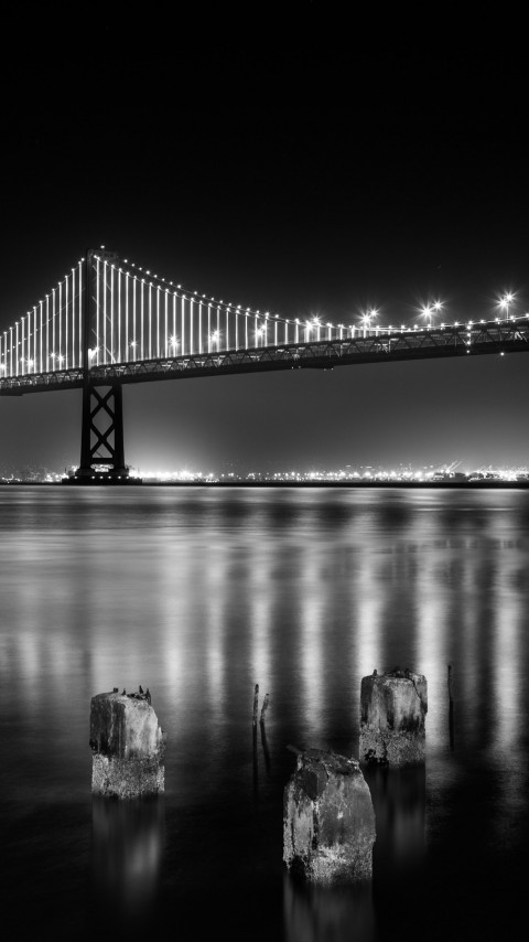 Bay bridge from San Francisco wallpaper 480x854
