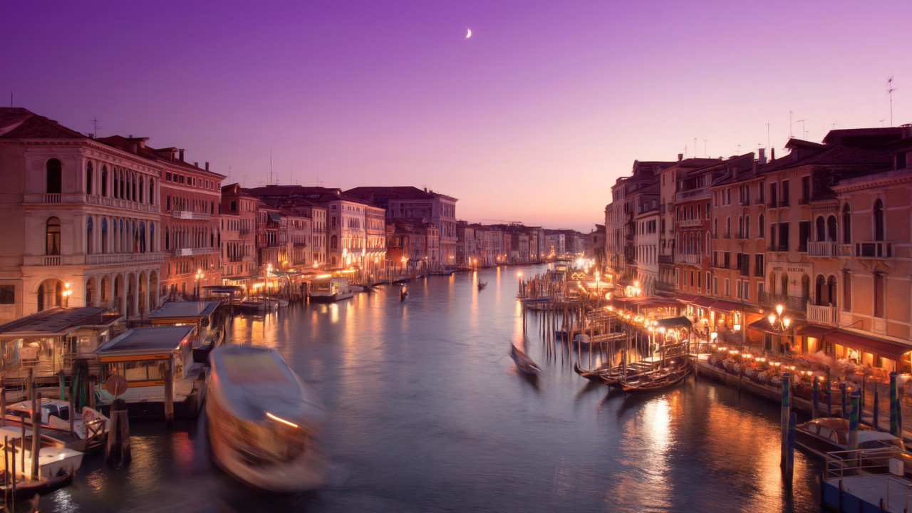 Romantic sunset in Venice wallpaper 1280x720