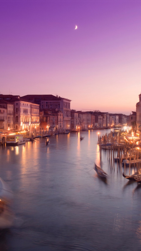Romantic sunset in Venice wallpaper 480x854