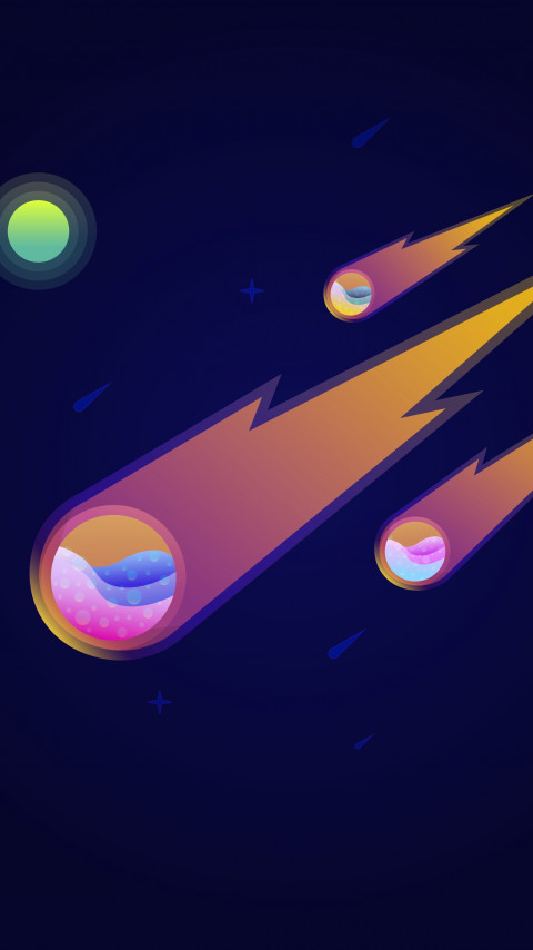 Illustration: Meteor shower wallpaper 480x854