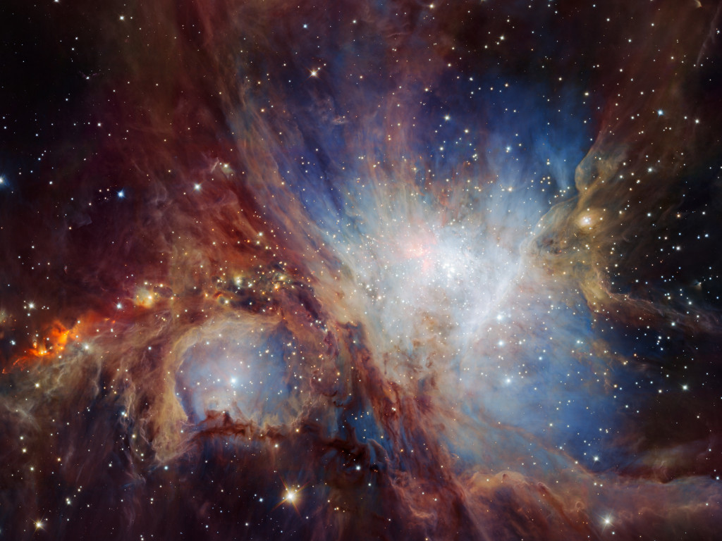 Infrared view of the Orion Nebula wallpaper 1024x768