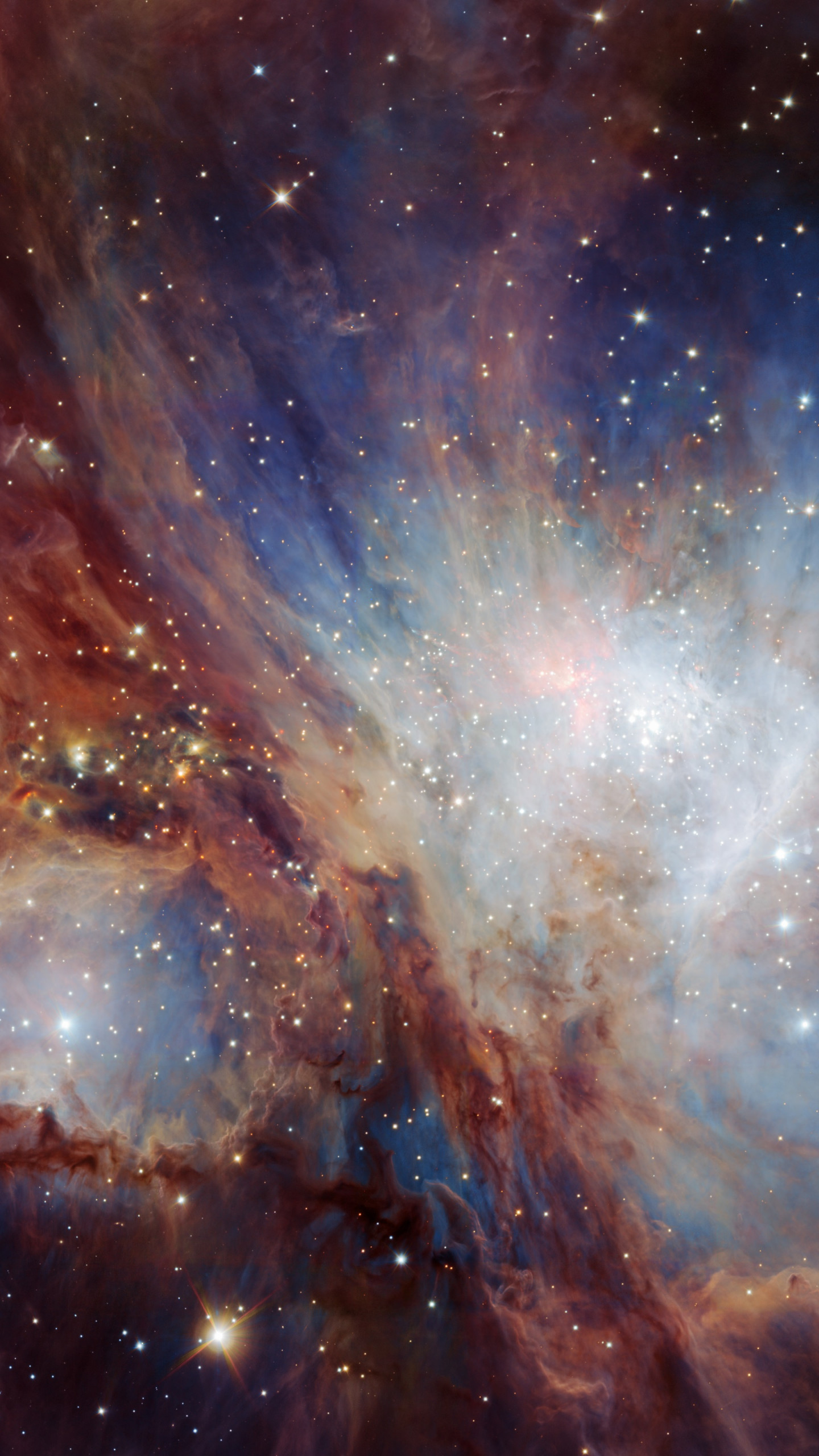 Infrared view of the Orion Nebula wallpaper 1440x2560
