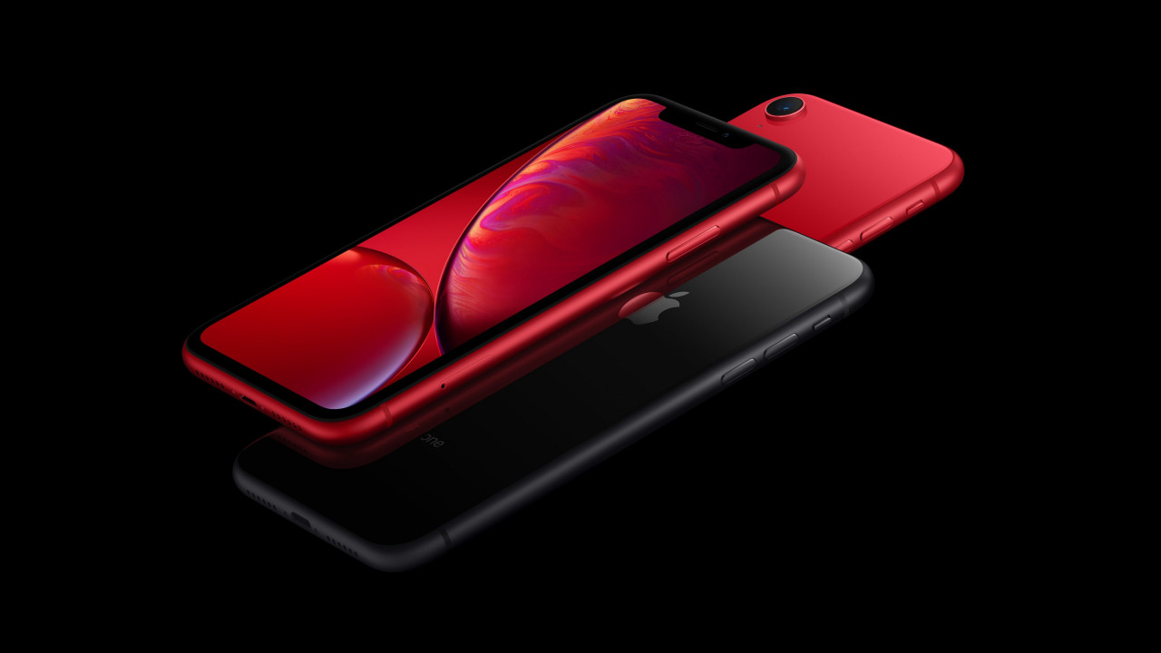 iPhone XR red wallpaper 1280x720