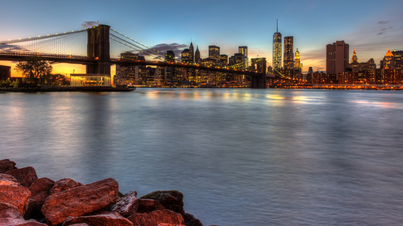 Brooklyn Bridge, NY, USA wallpaper 1366x768