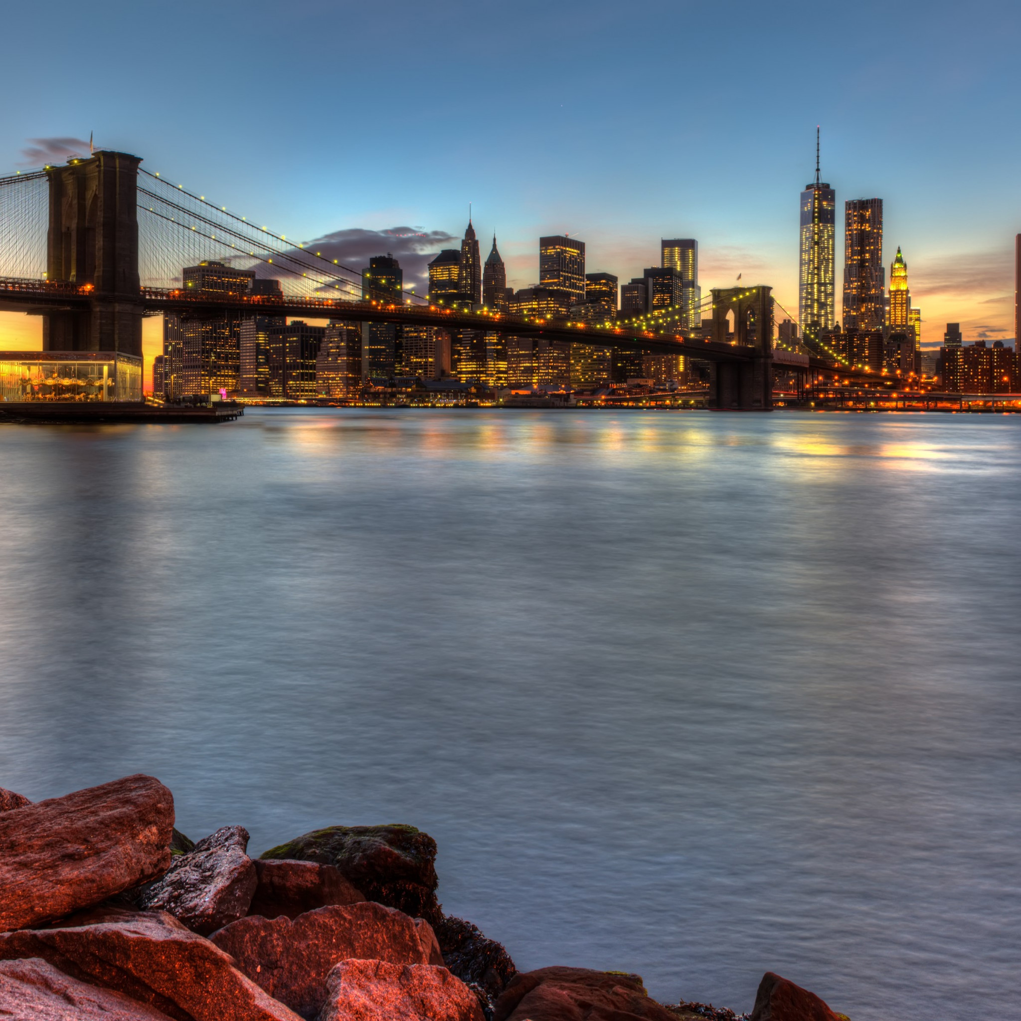 Brooklyn Bridge, NY, USA wallpaper 2048x2048