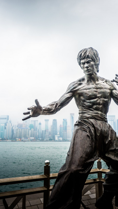 Bruce Lee statue from Hong Kong wallpaper 480x854