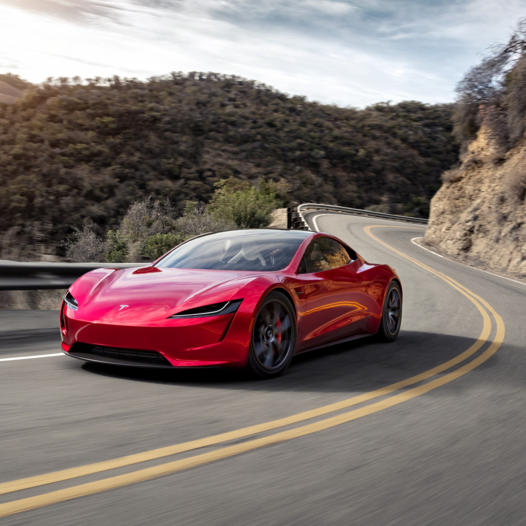 Tesla Roadster wallpaper 1024x1024