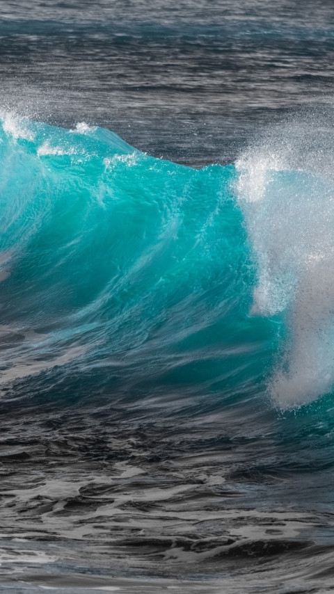 Turquoise sea wave wallpaper 480x854