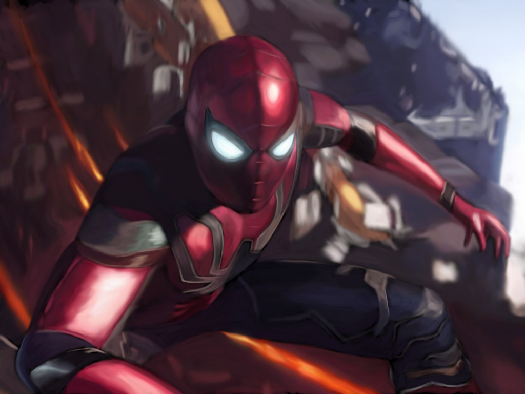 Spiderman in Avengers Infinity War wallpaper 1024x768