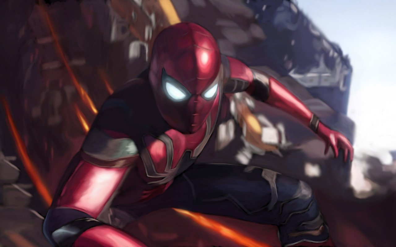 Spiderman in Avengers Infinity War wallpaper 1280x800