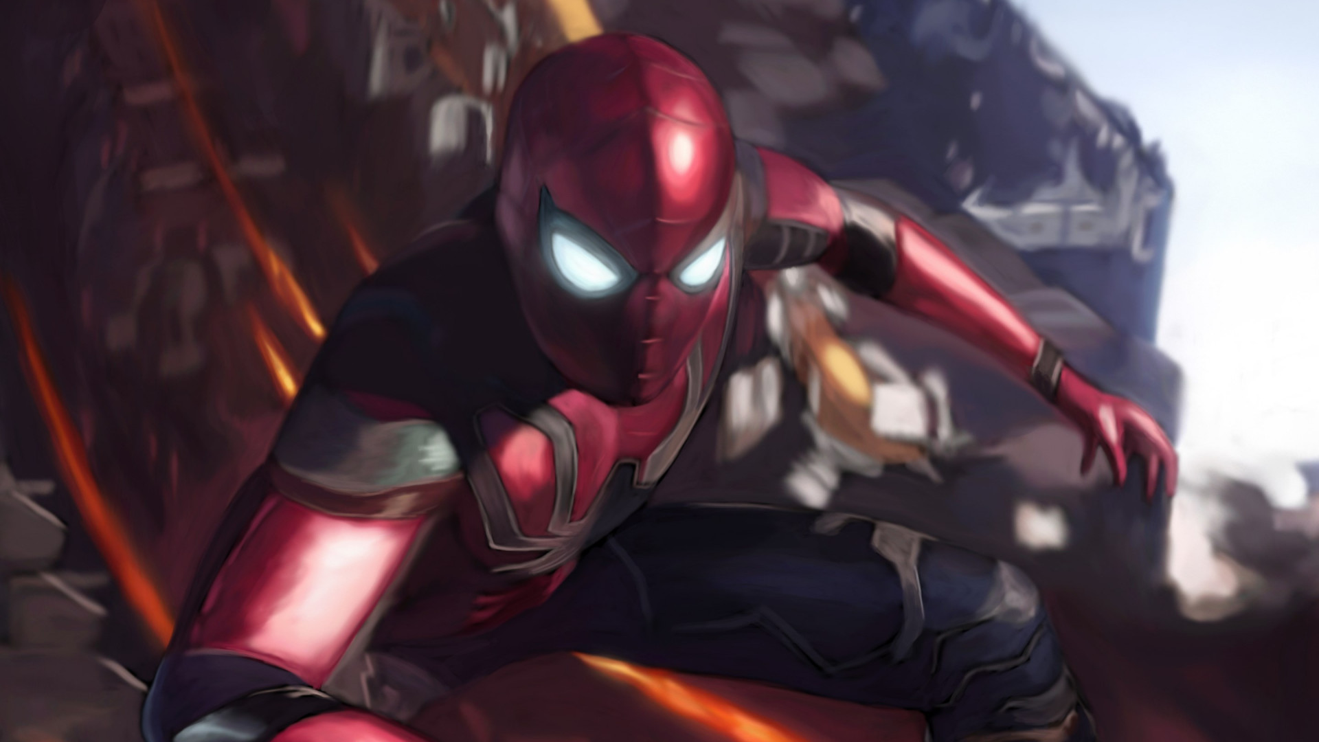 Spiderman in Avengers Infinity War wallpaper 1920x1080