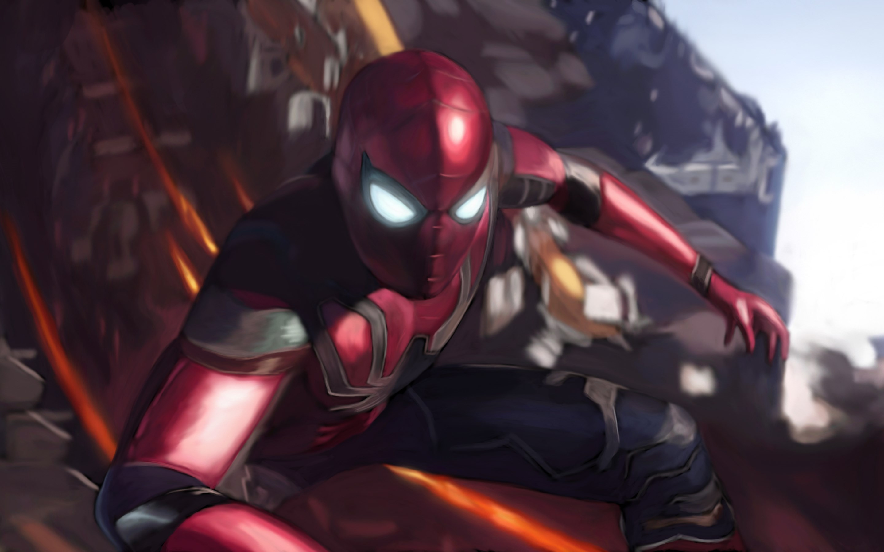 Spiderman in Avengers Infinity War wallpaper 2880x1800
