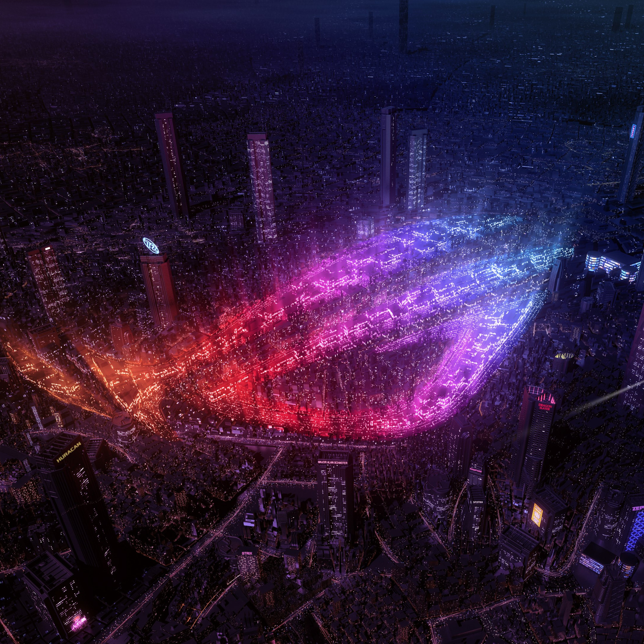 Download Wallpaper City Lights By Asus Rog 48x48