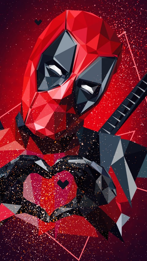 Deadpool digital art wallpaper 480x854