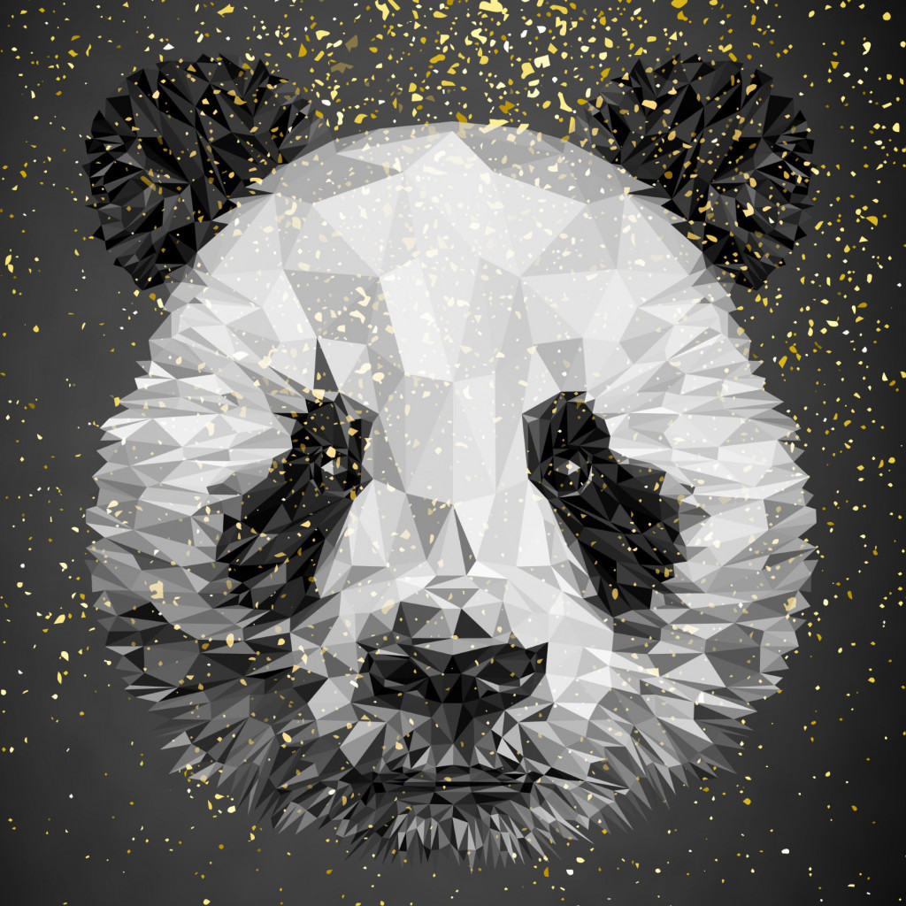 Panda bear illustration wallpaper 1024x1024