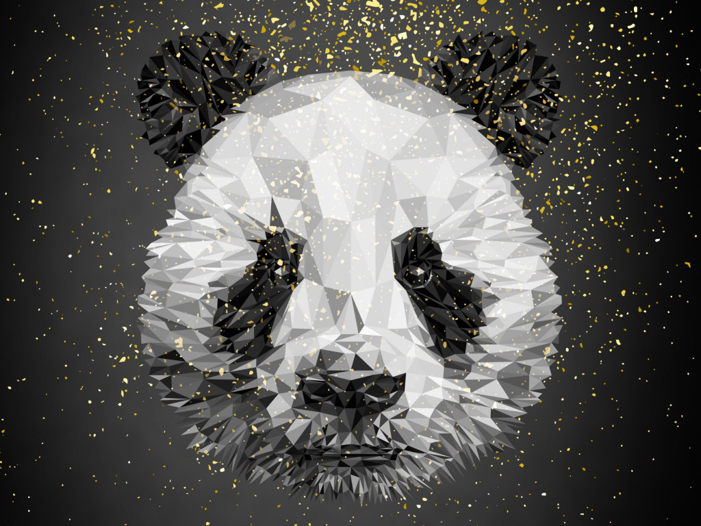 Panda bear illustration wallpaper 1024x768