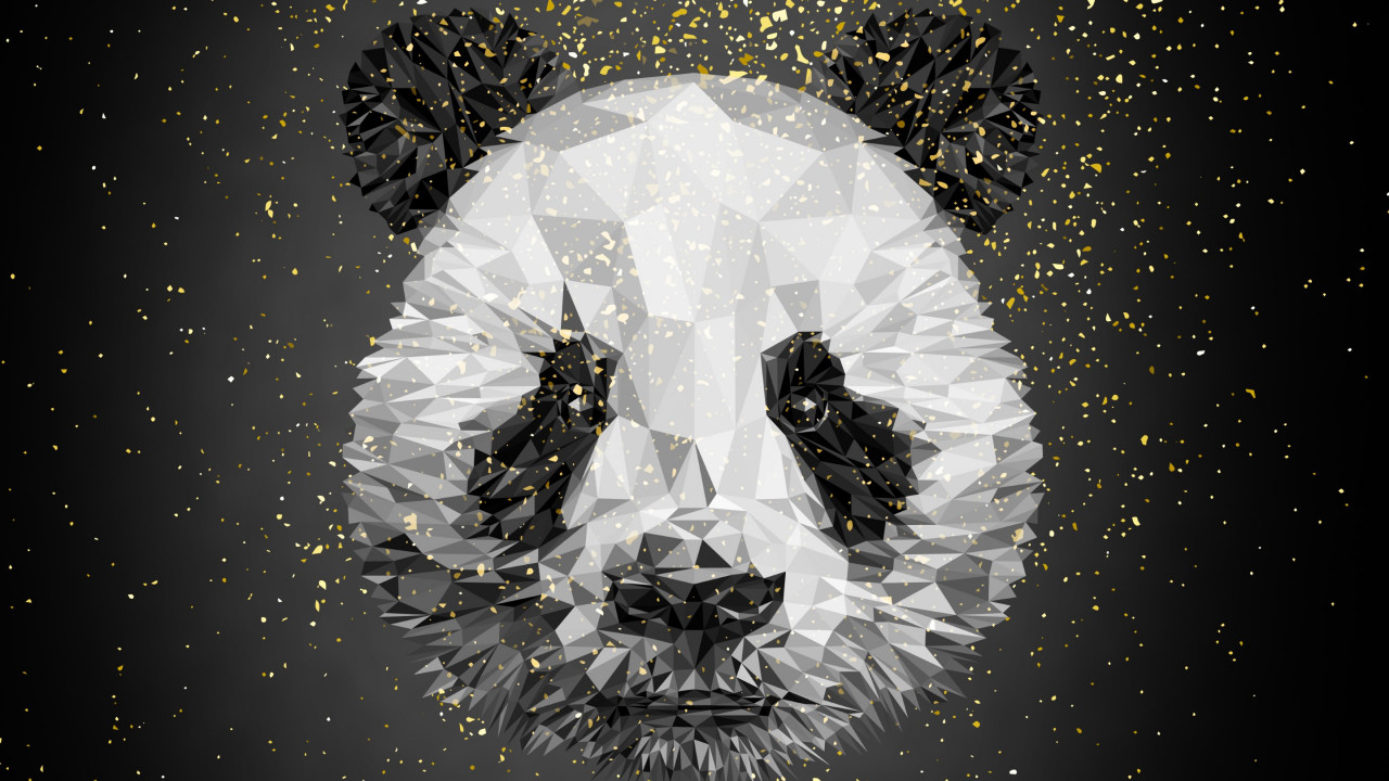 Panda bear illustration wallpaper 1280x720