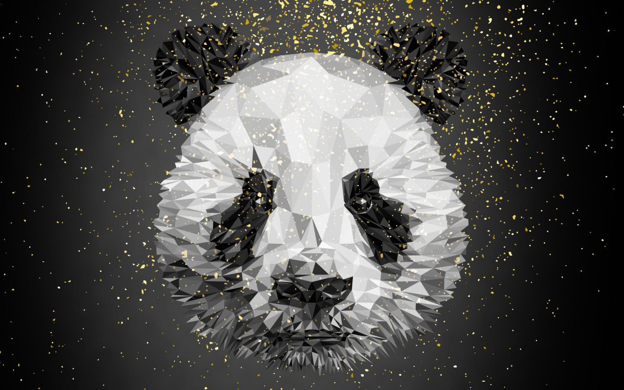 Panda bear illustration wallpaper 1280x800