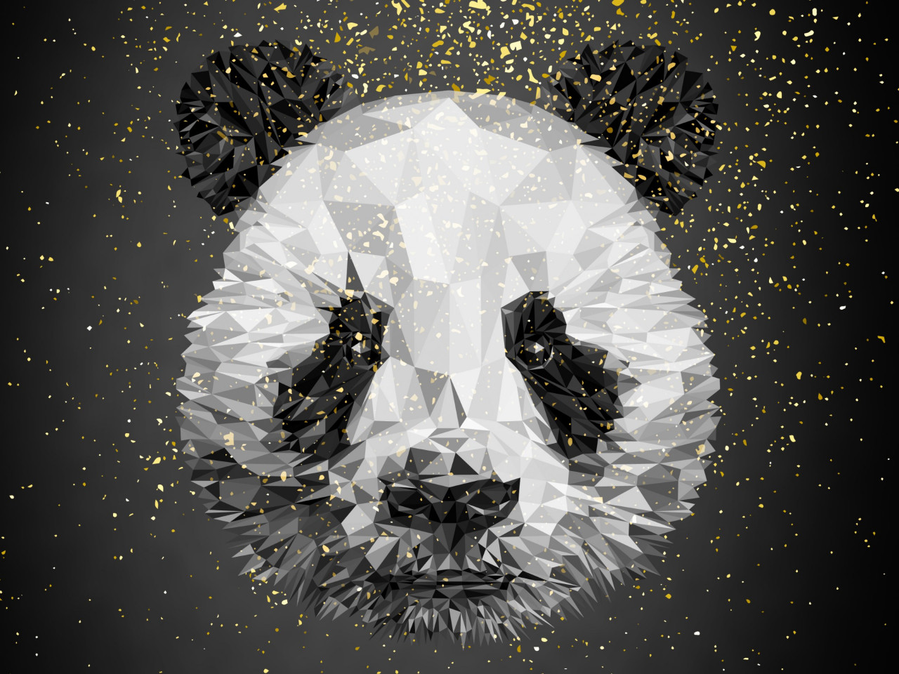 Panda bear illustration wallpaper 1280x960