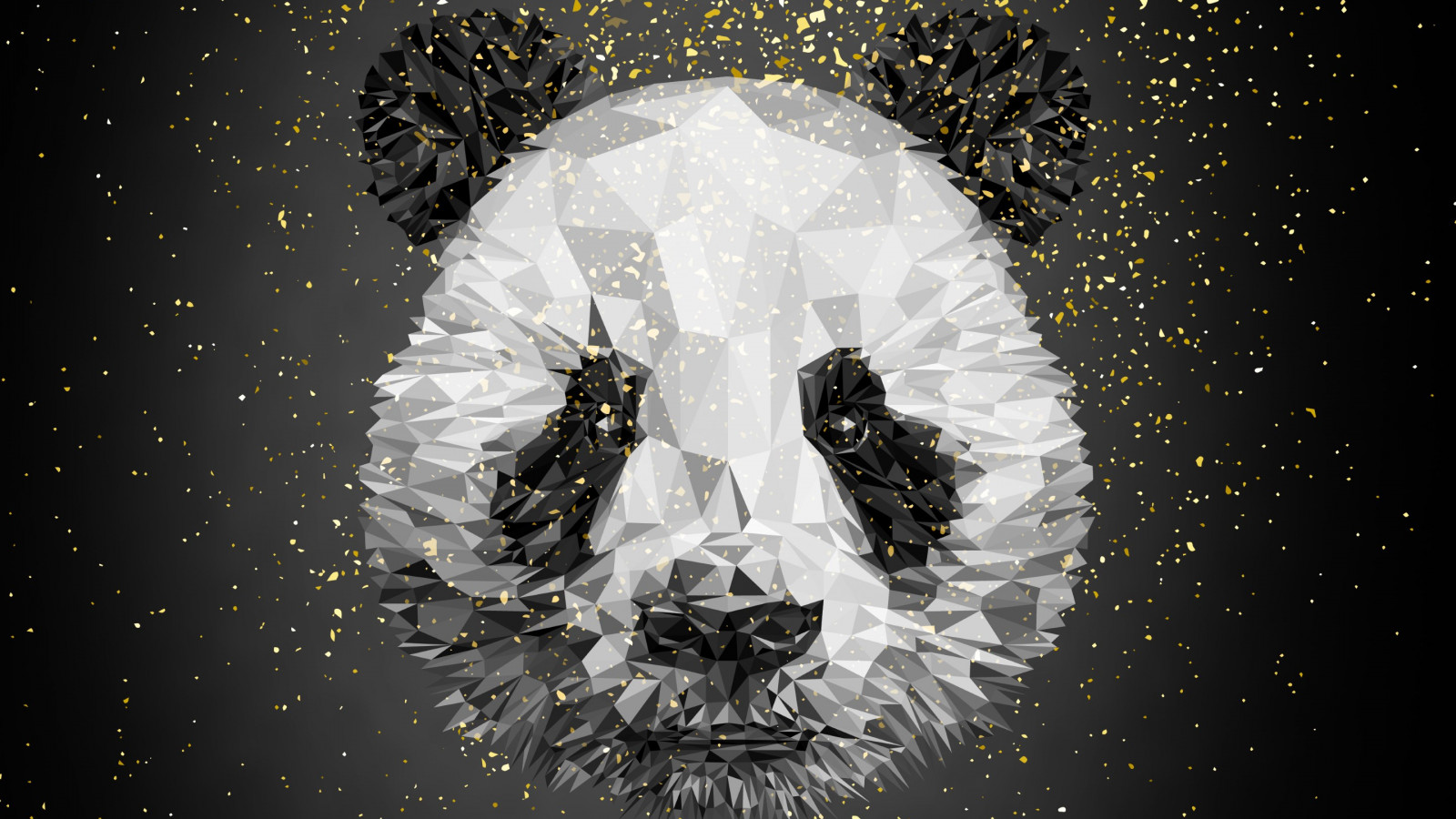 Panda bear illustration wallpaper 1600x900