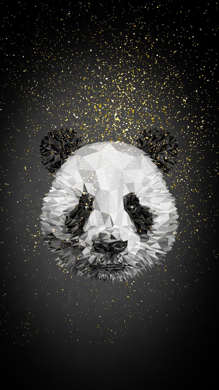 Panda bear illustration wallpaper 750x1334