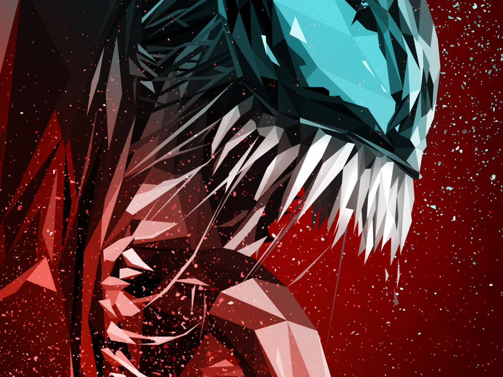 Venom digital art poster wallpaper 1024x768