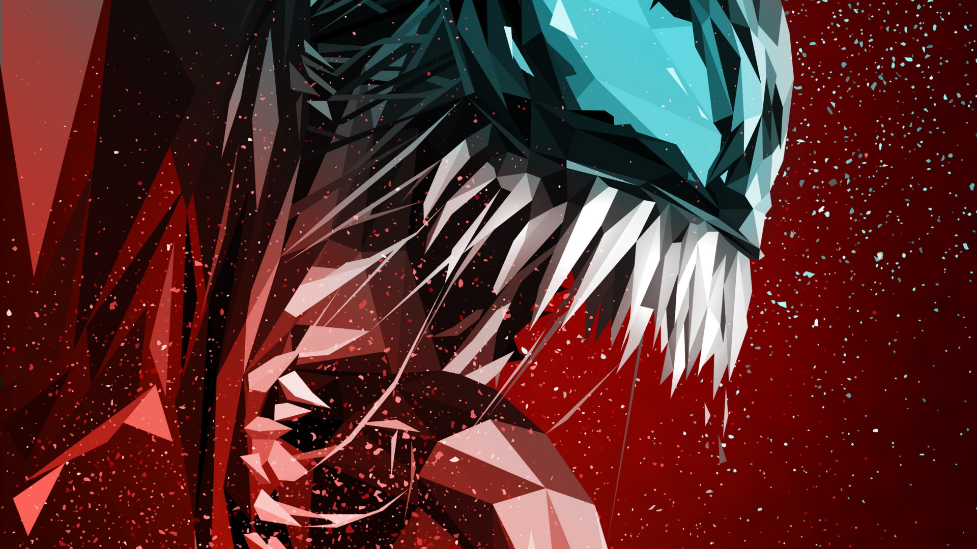 Venom digital art poster wallpaper 1366x768