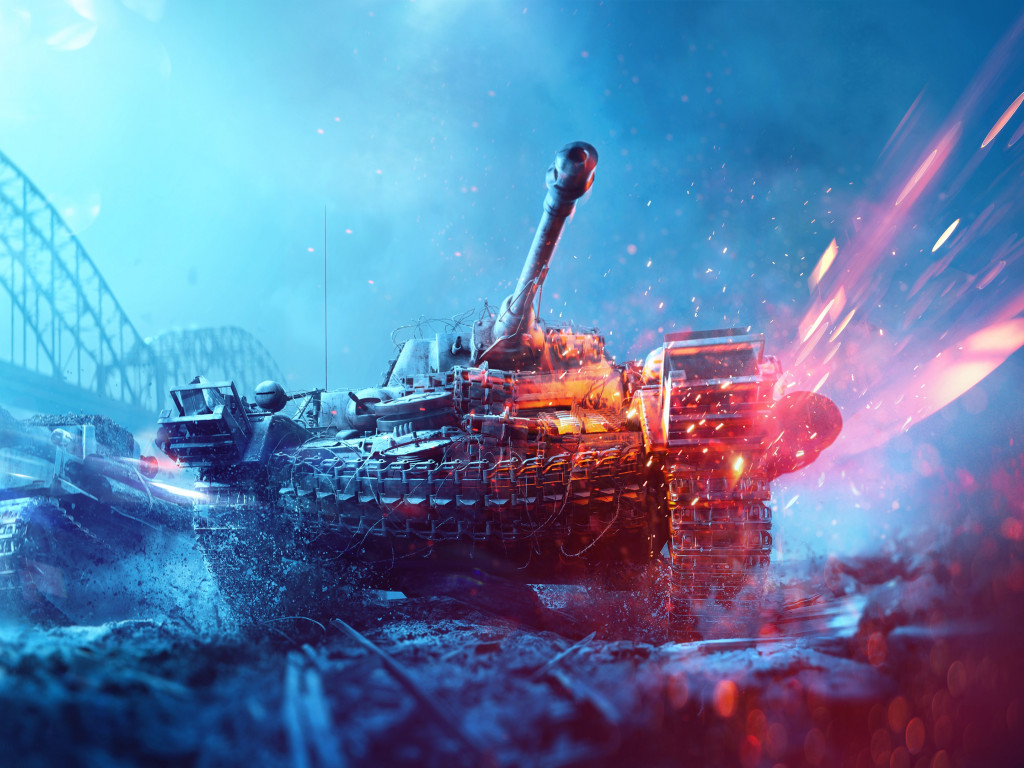 Battlefield 5 poster with tanks wallpaper 1024x768
