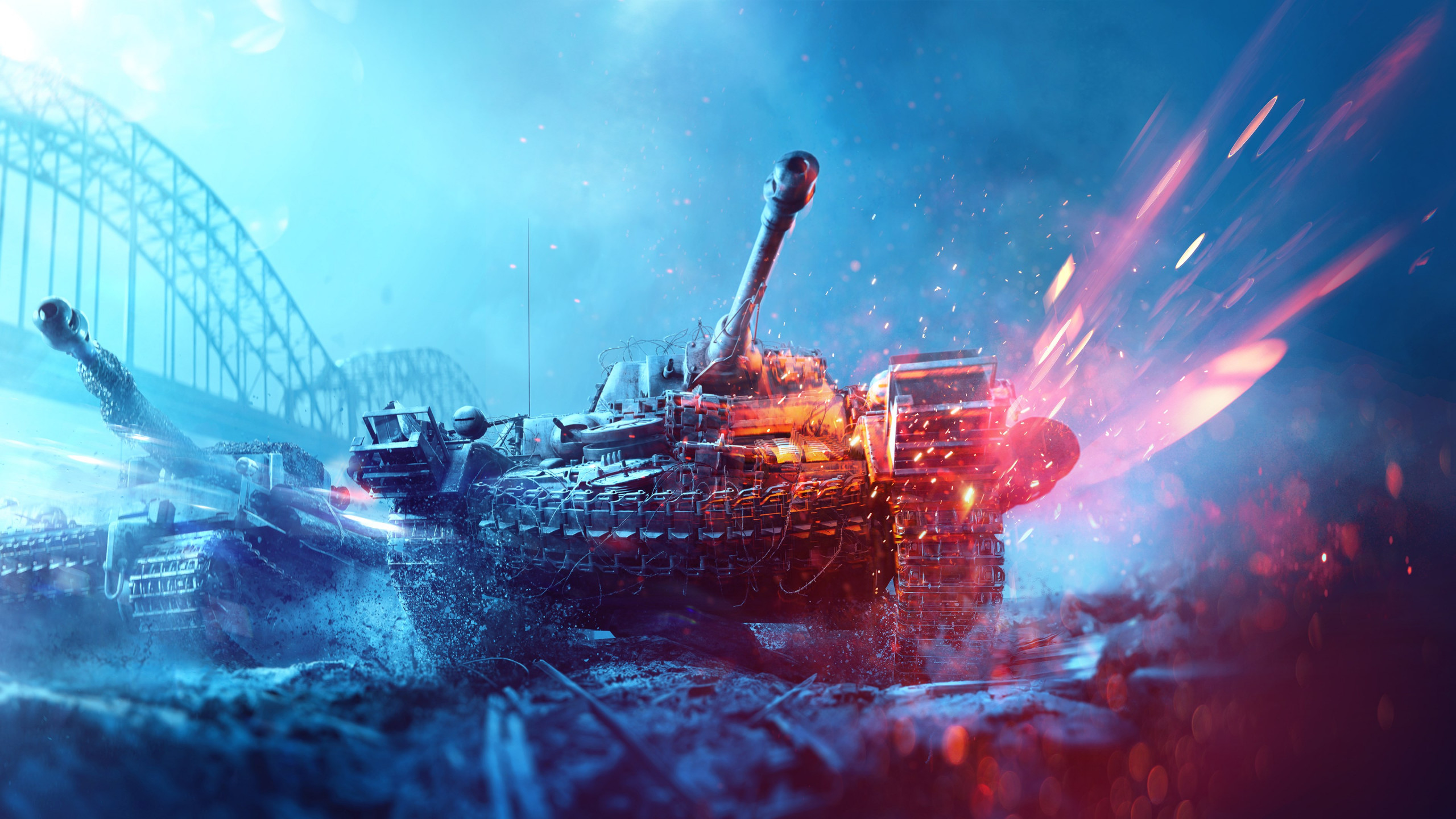 Battlefield 5 poster with tanks wallpaper 2560x1440