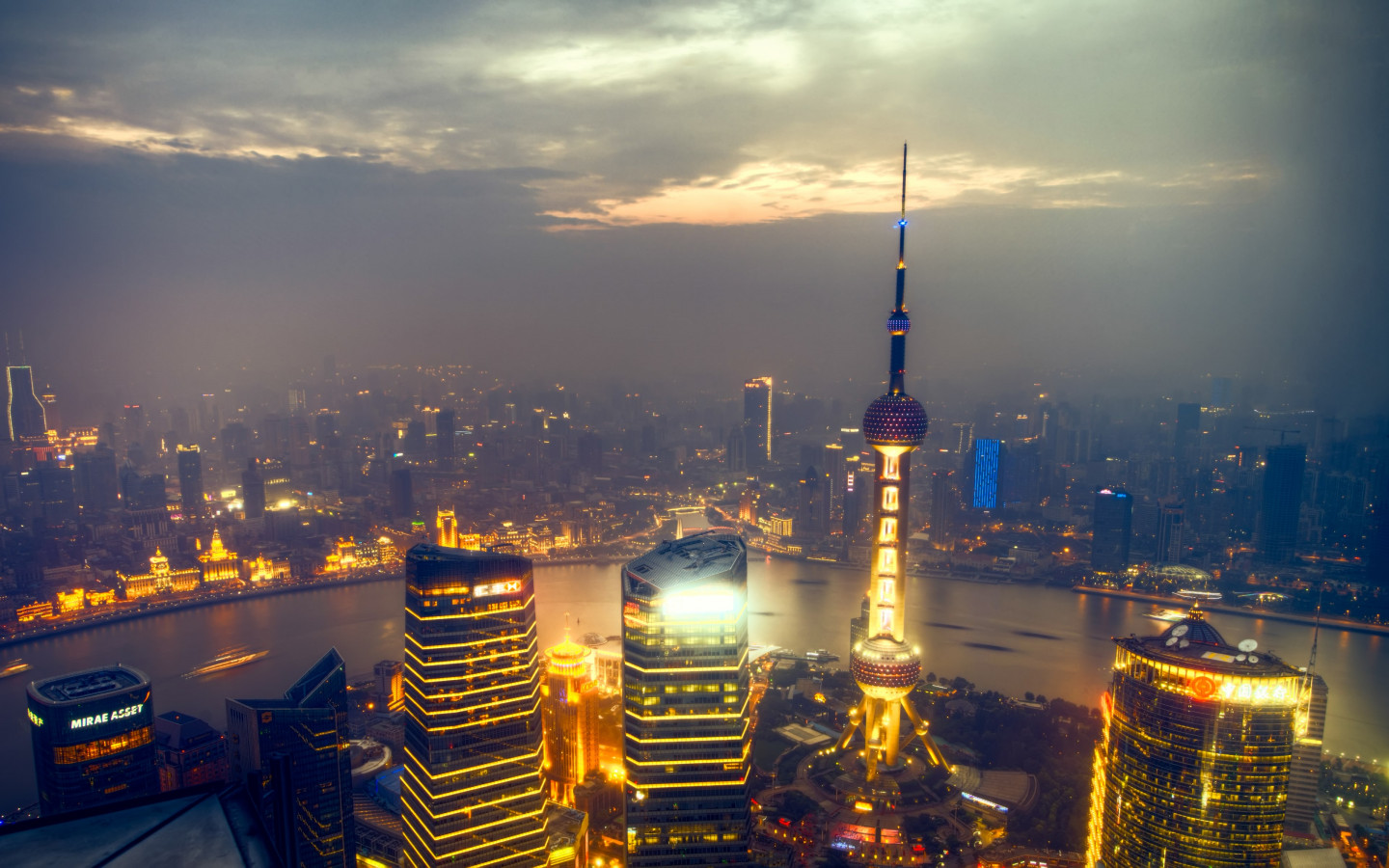 Sunset over Shanghai wallpaper 1440x900