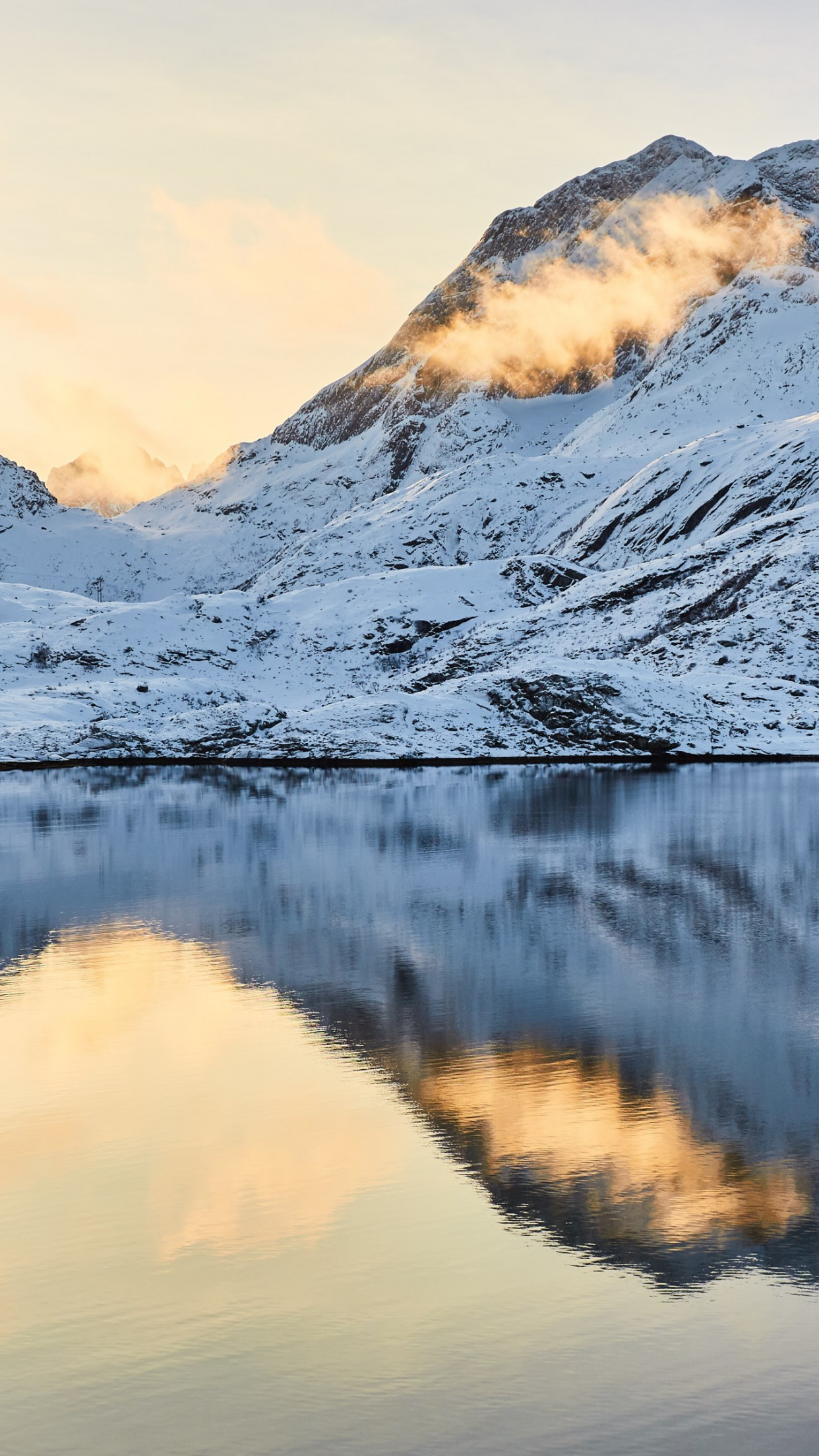 The fjords of Lofoten islands wallpaper 1242x2208