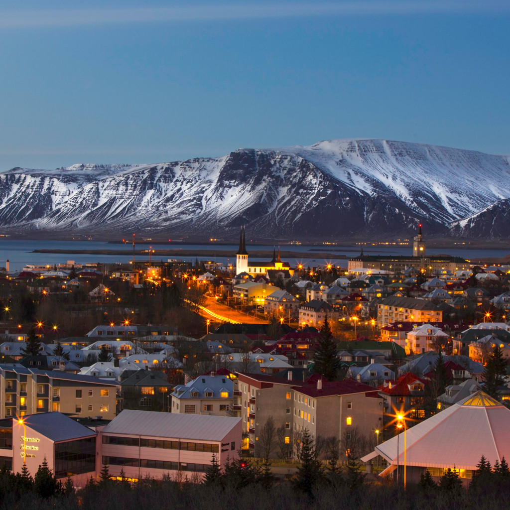 View over the Reykjavik city wallpaper 1024x1024