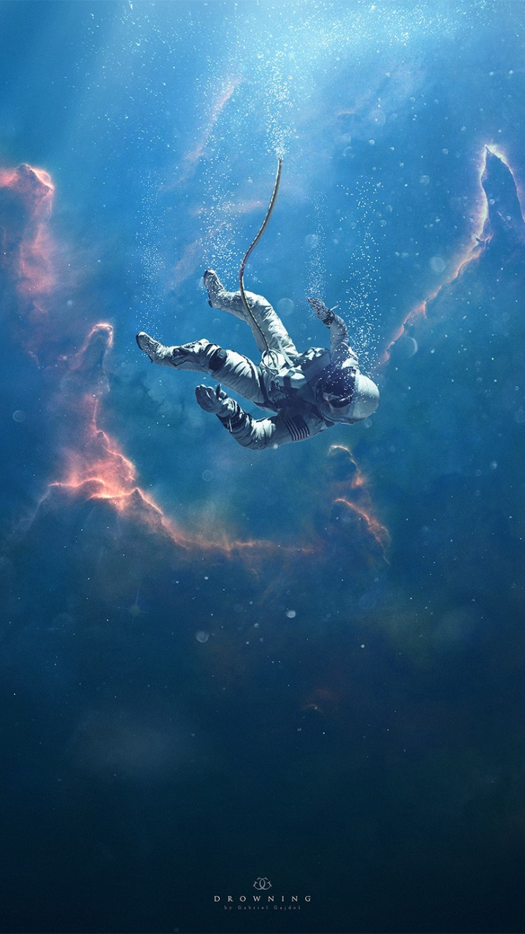 Astronaut, nebula, surreal, stars, space wallpaper 750x1334